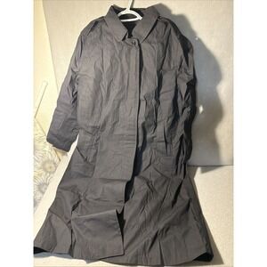 US Navy All Weather Coat Mens 18R Black DSCP Quarterdeck Military Trench W/liner